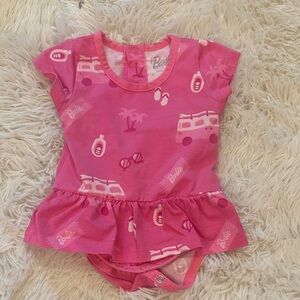 Barbie Pink Graphic Baby Romper
